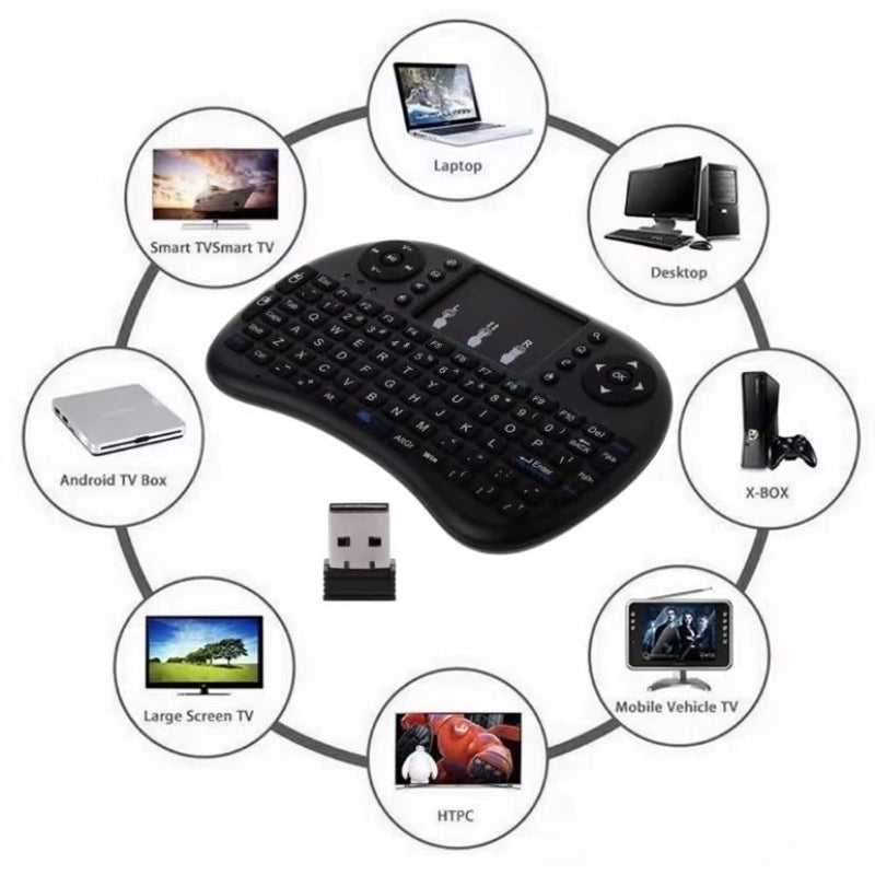 Mini Teclado Controle Usb Touchpad Smart Tv Box Pc Ps3 Iluminado