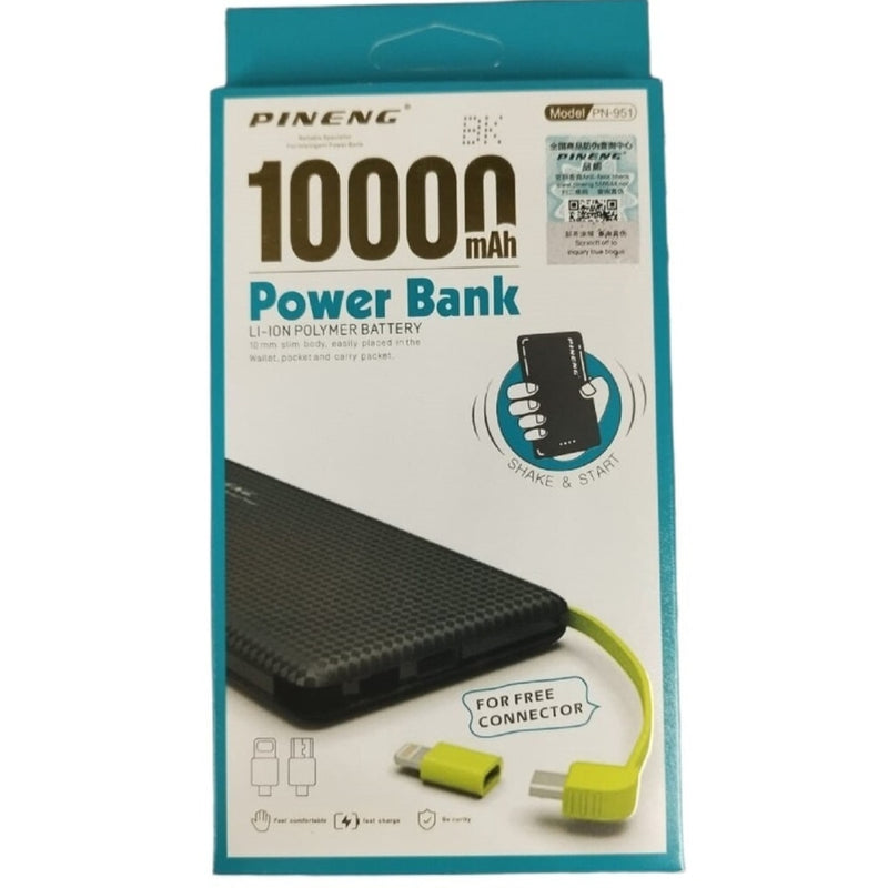 Carregador Portátil Celular 10000mah Bateria Externa Pineng PN-951